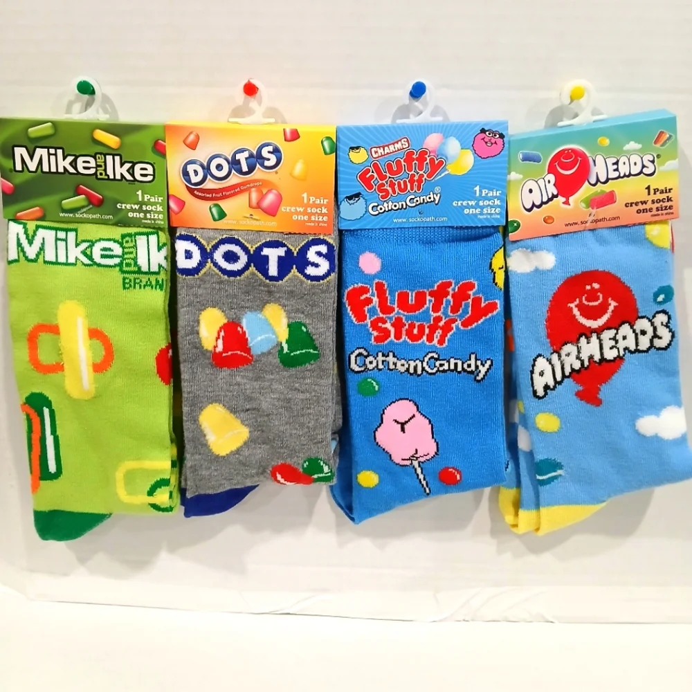 Colorful Candy-Themed Crew Socks Set - Picture 1 of 8